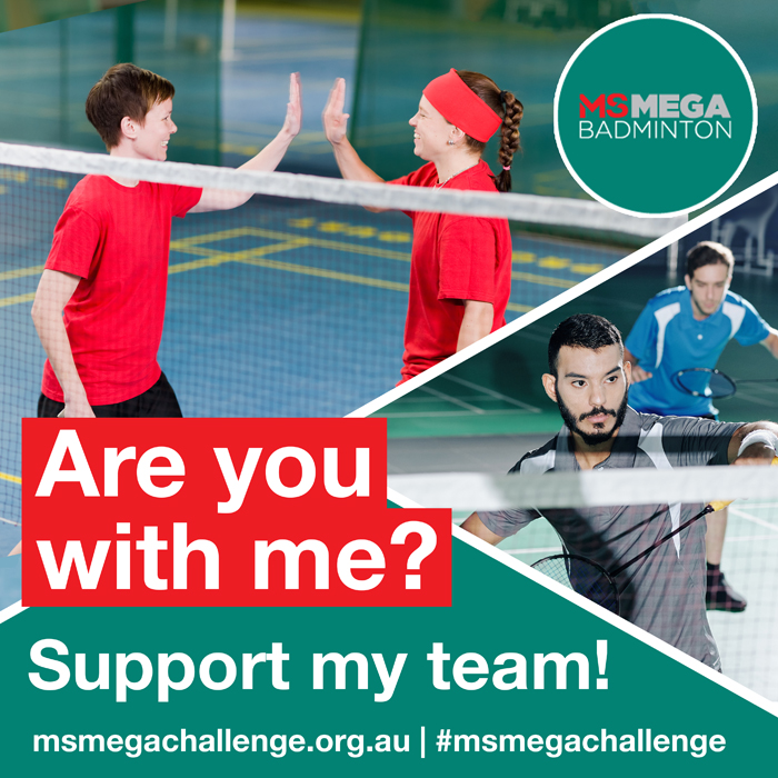 MS Mega Challenge - social tiles - Badminton - support my team