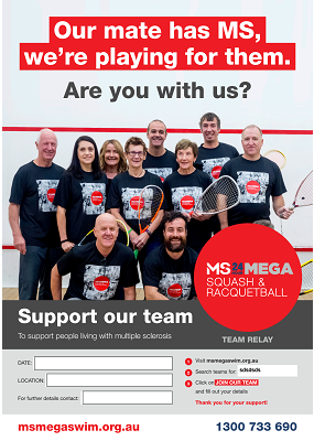 MS Mega Squash & Racquetball - Support Our Team Poster