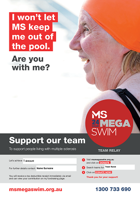 MS Mega Swim - Support Our Team Poster