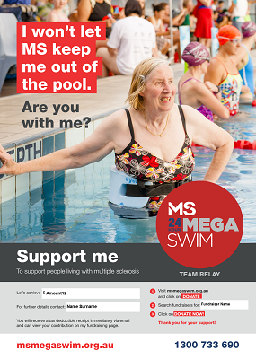 MS Mega Swim - Support Me Poster