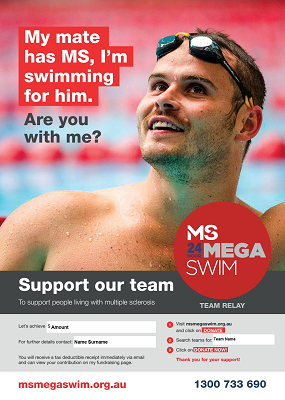 MS Mega Swim - Support Our Team Poster