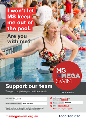 MS Mega Swim - Support Our Team Poster