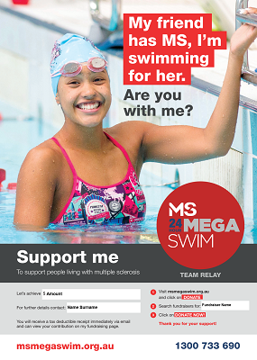 MS Mega Swim - Support Me Poster